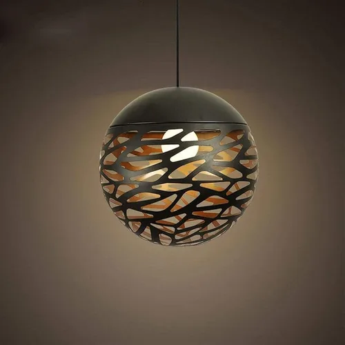 Vista 6 de Adjustable Height Chandelier Light Fixture - Elegant Black Iron & Glass Design for Living Room, Kitchen Island, Cafe, and Bar(20cm)