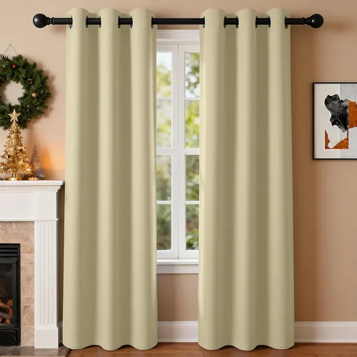 Vista 85 de Cortinas de oscurecimiento de habitación de 45 pulgadas de largo para dormitorio y sala de estar, cortinas térmicas aislantes con ojales