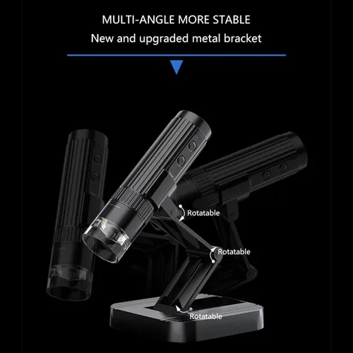 Vista 2 de Microscopio digital, cámara plegable de microscopios de bolsillo de mano, microscopio USB de aumento 50X a 1000X para iOS