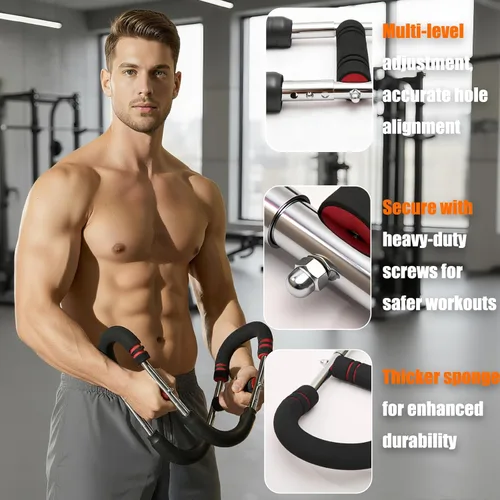 Vista 3 de Entrenador de brazo Twister, equipo de entrenamiento de pecho con bolsa de almacenamiento, ejercitador de pecho ajustable con 4 resortes