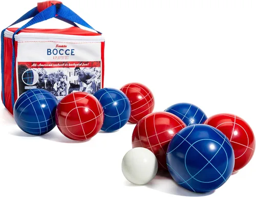Franklin Sports Juego de bolas de petanca — 8 bolas de petanca para todo tipo de clima y 1 pallino — Juego de playa, patio, césped o fiesta al aire