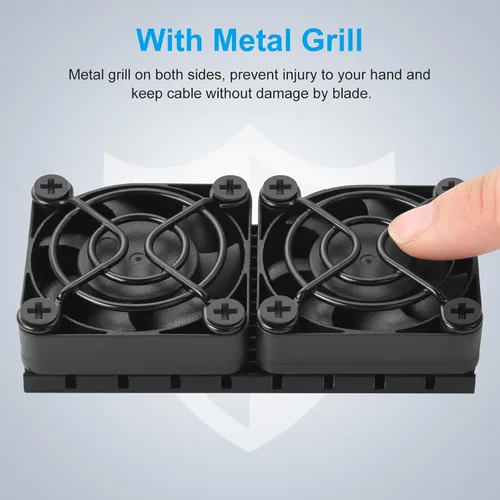 Vista 4 de ELUTENG Ventilador de computadora USB de 1.575 pulgadas de doble fila 2 en 1 ventiladores de PC USB con 3 velocidades ajustables 6500RPM Electrónica