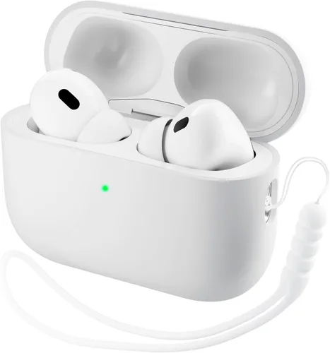 Vista 22 de ORNARTO Funda compatible con AirPods Pro 3 2025, silicona híbrida protectora completa para AirPods Pro de 3ª generación, funda frontal LED visible