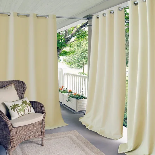 Vista 10 de Elrene Home Fashions Panel de cortina de ventana con ojales y protección UV para interiores y exteriores