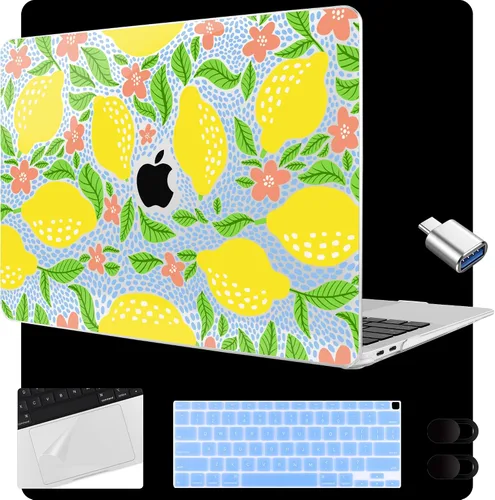 Vista 29 de MEEgoodo Funda para MacBook Air de 13.3 pulgadas 2021 2020 2019 2018 A2337 M1 A2179 A1932, carcasa para laptop para MacBook Air M1 con cubierta