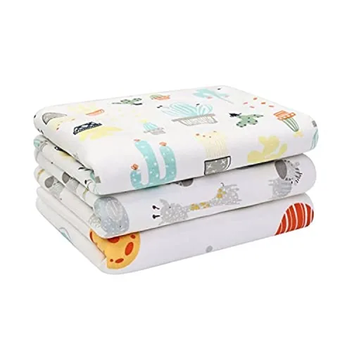 Vista 6 de Cambiador de pañales grande para bebé, algodón suave e impermeable, almohadilla cambiadora para bebé de 27.5 x 37.5 pulgadas, protector de sábana