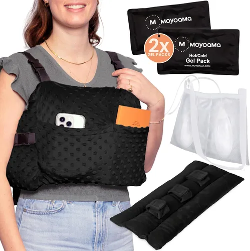 Vista 13 de MOYOAMA Almohada post mastectomía – Juego de 5 piezas de protección – 2 paquetes de gel, cojín para cinturón de seguridad, bolsa de ducha