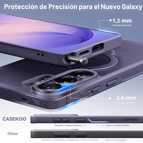 Vista 7 de CASEKOO Funda violeta cobalto para Samsung Galaxy S26 Ultra con soporte magnético de 360 giros [compatible con MagSafe]