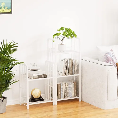 Vista 6 de Estantería de almacenamiento con estante, estuche independiente para sala de estar, dormitorio, cocina, resistente al óxido, fácil de montar