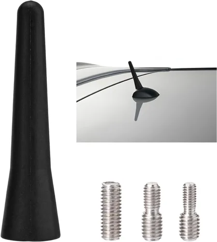 SZSAUTO - Mini antena de 2.5 pulgadas para techo de coche, mástil de repuesto universal para vehículo FM AM Radio estéreo Antena de goma corta
