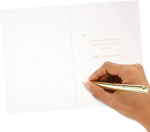 Vista 5 de Hallmark - Tarjeta de felicitación de aniversario de madera (Dónde hemos estado, dónde vamos)
