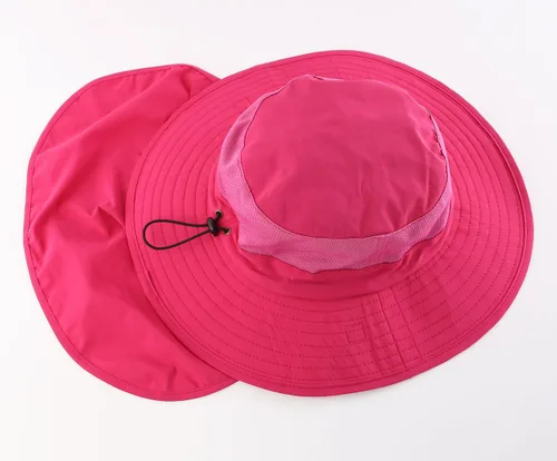 Vista 3 de Home Prefer Sombrero de malla para exteriores UPF50+ Sombrero de pesca de ala ancha con solapa para el cuello