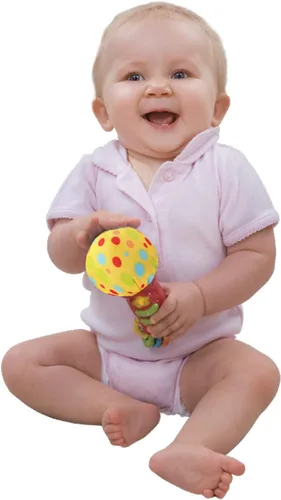 Vista 8 de KiddoLab Micrófono de juguete para bebé con botón de estrella iluminado de felpa suave, cabeza de lunares, rimas musicales, efectos de sonido