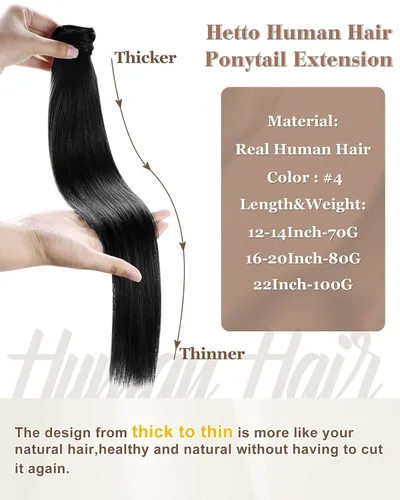 Vista 118 de Hetto . Extensiones de cabello humano rizado con clip, color #1 negro azabache, extensiones de cabello humano ondulado natural para cabeza completa
