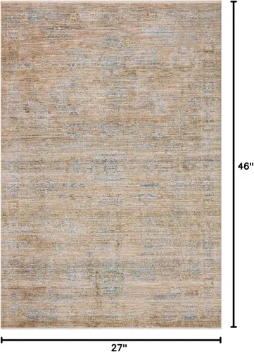 Vista 208 de Loloi Jean Stoffer Katherine Collection KES-02 Ocean/Coral 2'-7'' x 10'-0'', .25" Pile Height, Runner Rug