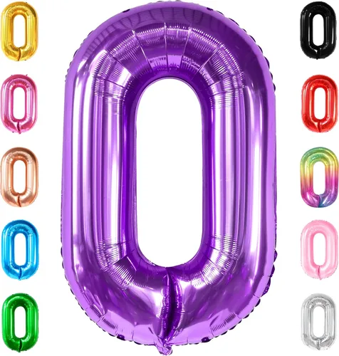 Vista 64 de KatchOn, Globo morado gigante del número 5 de 40 pulgadas, globo de Mylar morado número 5, globos morados de cinco globos morados, decoraciones