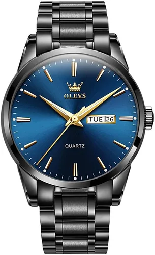 Vista 10 de OLEVS Men's Luxury Stainless Steel Watch Large Face Day Date Waterproof dorado (All Gold)