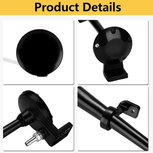 Vista 7 de HK 12V 150db Air Train Horn Kit with Compressor Single Trumpet Air Horn Powerful Loud for Trucks Cars Boat SUV Train (Black)