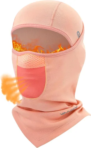 Vista 15 de YANIKY Pasamontañas de invierno para hombres y mujeres, máscara facial Negro