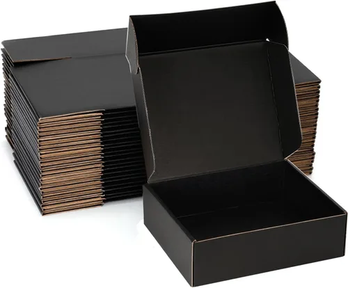 Vista 9 de Cajas de envío pequeñas de 6 x 4 x 3 pulgadas (paquete de 25) – Cajas de cartón corrugado negro resistentes para pequeñas empresas, comercio