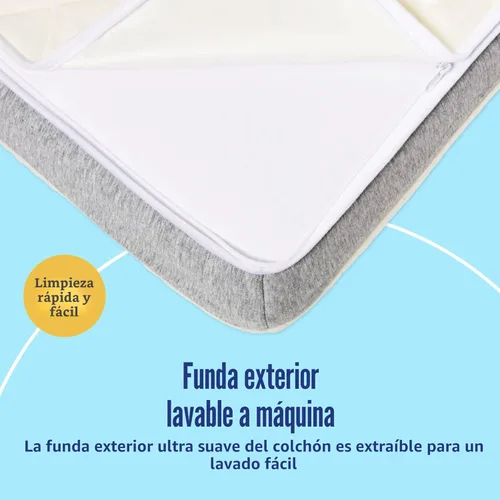 Vista 6 de Graco Colchón Ultra 2 en 1 Premium de doble cara para cuna y niños pequeños, espuma certificada GREENGUARD Gold, CertiPUR-US, funda lavable a