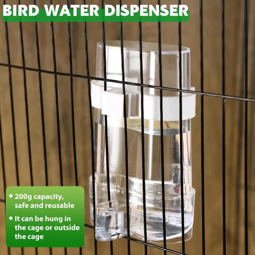 Vista 7 de Yaomiao 4 unidades de comederos para pájaros pequeños sin ensuciar, dispensador automático de agua para periquitos, alimentador de codornices