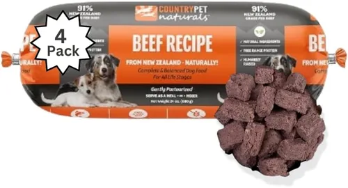 Vista 13 de Receta de carne de res y cordero: rollos de comida congelada prémium para perros de Nueva Zelanda, criados en pastos, de corral, pasteurizados