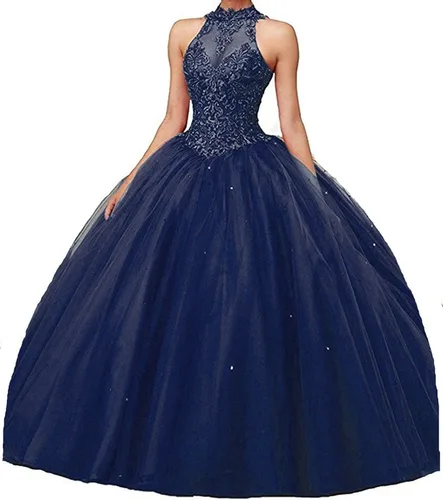 Vista 30 de QXMYOO Vestido de Gala de Quinceañera Sweet 16 Fiesta de Graduación Vestido de Princesa para Adolescentes Negro (Style1-Black)