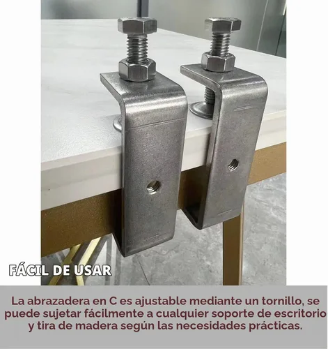 Vista 3 de Abrazadera C de acero inoxidable 304, abrazadera de tigre, abrazadera de carpintería, abrazadera en C resistente con aberturas de mandíbula anchas