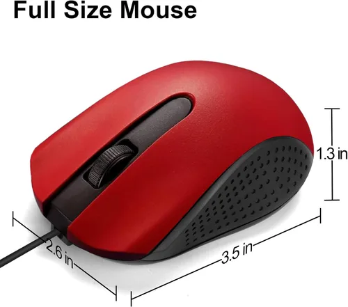 Vista 2 de Guiheng Ratón ergonómico con cable USB para mano derecha o izquierda, con clics duraderos para PC, laptop, escritorio, Chromebook, portátil, Mac