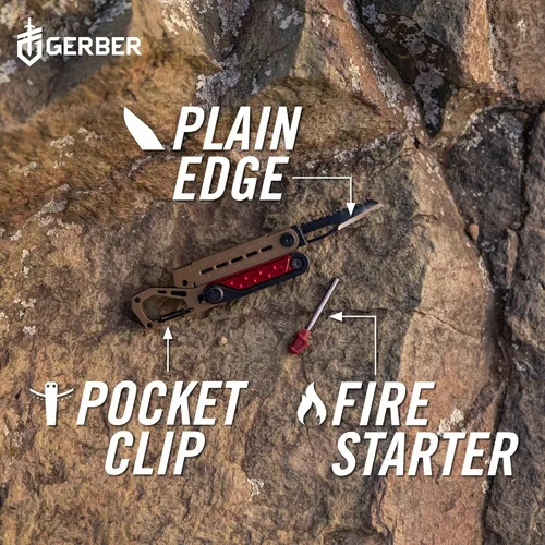 Vista 6 de Gerber Gear Stakeout Spark - Cuchillo plegable multiherramienta para mochileros, supervivencia, campamento, al aire libre, herramienta de bolsillo