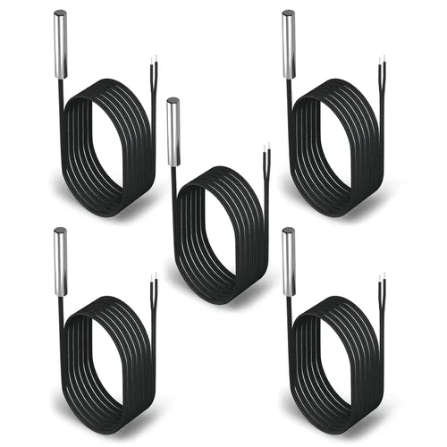 Vista 9 de DROK Sonda de sensor de temperatura de 10 K 3 piezas, sonda de temperatura NTC impermeable de acero inoxidable de 1 metro para varios dispensadores