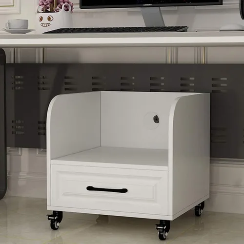 Vista 6 de Soporte para impresora debajo del escritorio, marco principal de CPU con gestión de cables y cajones de almacenamiento, escritorio de impresora