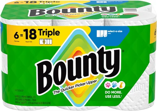 Vista 28 de Bounty Select-a-Size - Toallas de papel, color blanco, 12 rollos (paquete de 1)