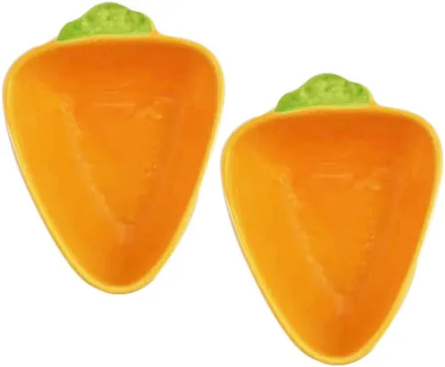 luzen 2 cuencos creativos de zanahoria, cuencos de cerámica para salsa de soja, platos de frutas pequeñas, postre aperitivo, cuencos para servir,