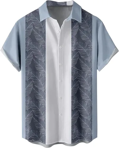 Camisas de playa para hombre, ajuste relajado, de manga corta, con botones, plisados, guayabera, blusas