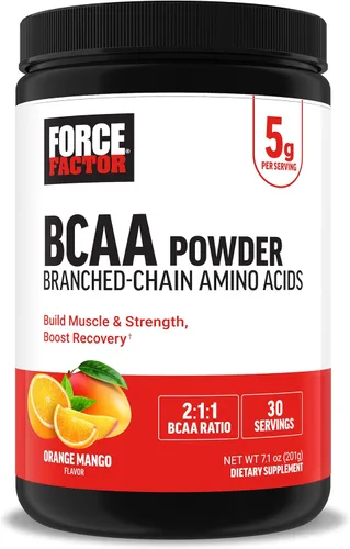 Vista 12 de Force Factor BCAA Aminoácidos Suplemento 2:1:1, delicioso y refrescante BCAA en polvo para apoyar la recuperación muscular y el rendimiento, sin