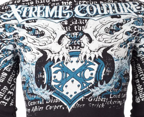 Vista 4 de Xtreme Couture by Affliction - Camisa térmica para hombre, color negro, Negro