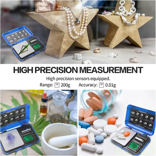 Vista 6 de Báscula de tiro con arco de doble unidad y pantalla HD, escala digital LCD de flechas de bolsillo, escala de 7.05 oz x 0.00 oz de gramos, mini