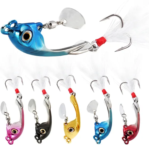 Vista 10 de Sougayilang Señuelos de pesca de plantillas, cucharas de metal para hundimiento, cebo micro jigging