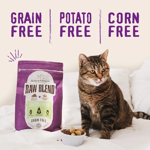 Vista 4 de Stella & Chewy's Raw Blend Premium Kibble Comida para Gatos – Sin Granos, Comidas Ricas en Proteínas – Receta de Aves de Corral Criadas en Libertad