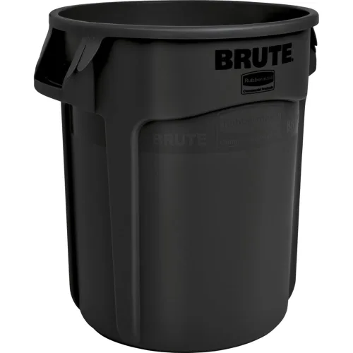 Rubbermaid Commercial Products Fg264360 Brute - Bote de basura, redondo, resistente, 44-galones, color gris, Negro