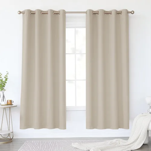 Vista 92 de KEQIAOSUOCAI Cortinas opacas para dormitorio, sala Amarillo Ocre