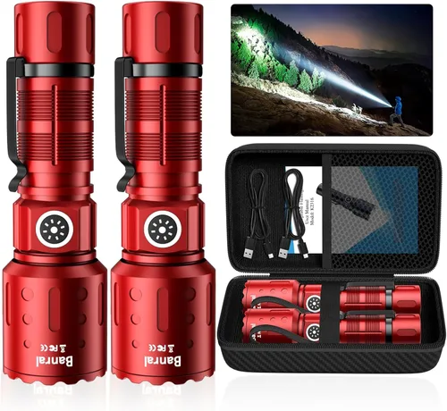 Vista 9 de Banral Linternas de Altos Lúmenes Recargables, Linterna Super Brillante de Largo Alcance Pequeña y Potente, 6 Modos LED Táctica de Bolsillo Turquesa