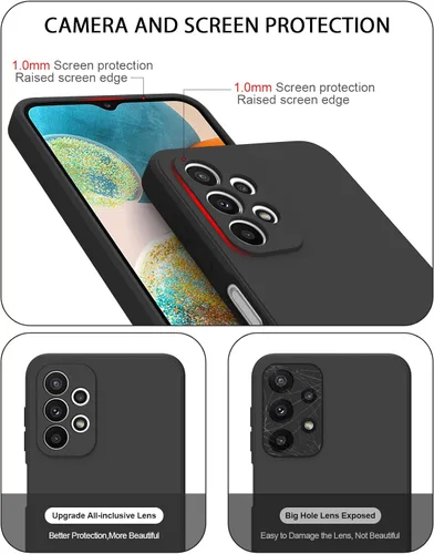 Vista 3 de AK Funda protectora para Samsung Galaxy A23 4G 5G, elegante funda protectora de cuerpo completo de silicona líquida delgada para Samsung Galaxy A23