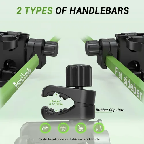 Vista 7 de ZealSound Portavasos para cochecito, 3 en 1, soporte para botella con soporte para teléfono para silla de ruedas, cochecito, bicicleta, andador