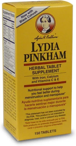Lydia Pinkham Tabletas de suplemento de hierbas para la menstruación y el apoyo a la menopausia, 150 unidades