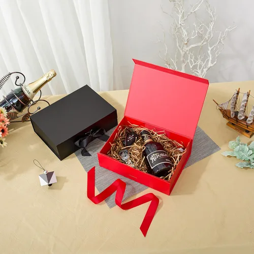 Vista 5 de Bobobag Caja de regalo grande de 10.5 pulgadas con tapa magnética y cinta para Navidad, día de San Valentín, cumpleaños, regalos de novia, bodas