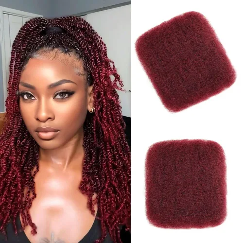 Vista 14 de Afro Kinkys - Extensiones de cabello humano trenzado a granel para torsión, 1 paquete de 1.76 oz (50 g), extensiones de rastas de reparación