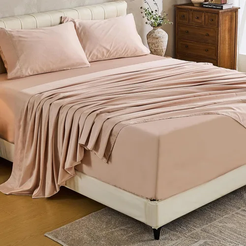 Vista 30 de MEISHANG Sábanas de algodón de 1000 hilos, tamaño Queen, 100% algodón egipcio, tejido satinado, suave y transpirable, certificado Oeko-Tex